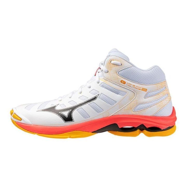 Mizuno Wave Voltage 2 MID batai, balti ir oranžiniai