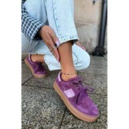 Moteriški sportbačiai su platforma, violetiniai