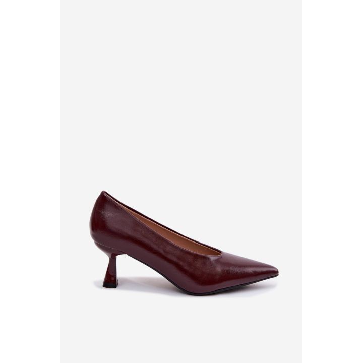 Bordo spalvos aukštakulniai bateliai Silenta iš odos imitacijos