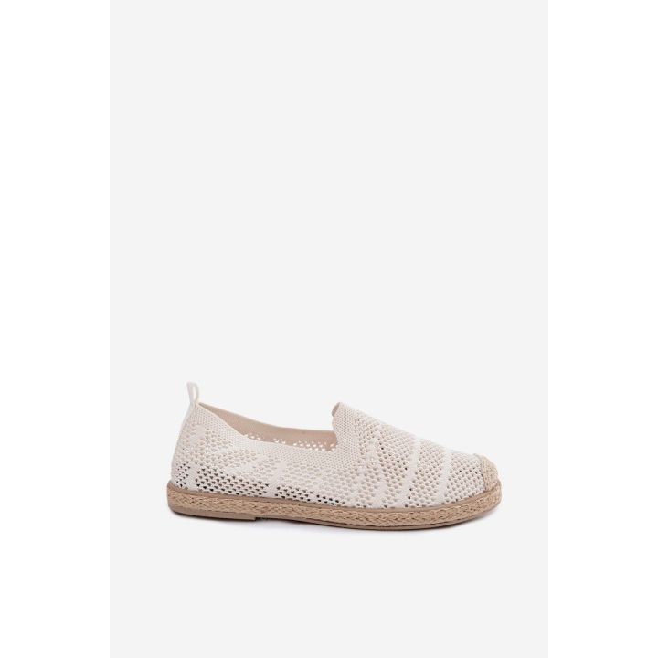 Moteriškos tekstilinės ažūrinės espadrilės Candessa, smėlio spalvos