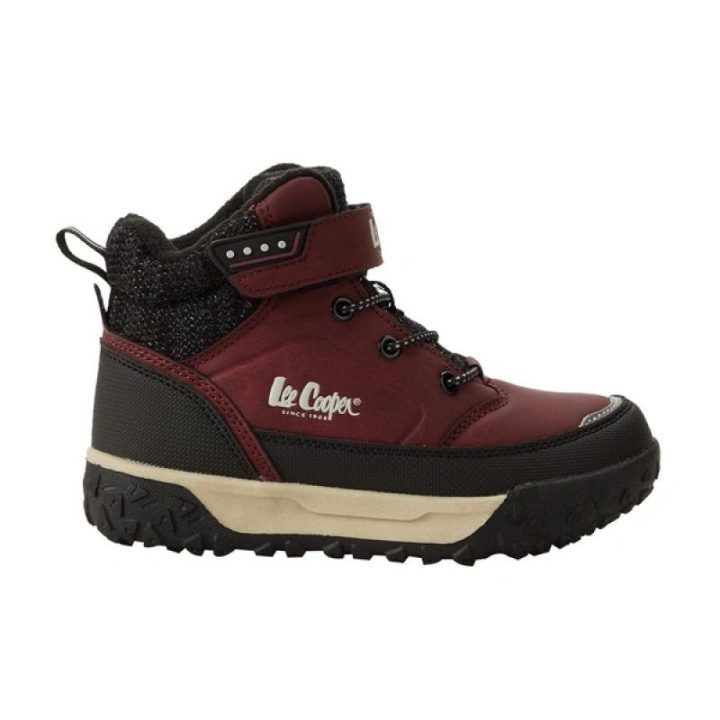 Bordo spalvos šilti vaikiški batai Lee Cooper