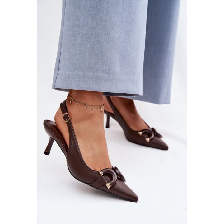 Rudos aukštakulnės basutės su kulnu Step in style