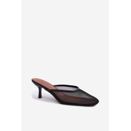 Juodos tinklelio aukštakulnės basutės Step in style