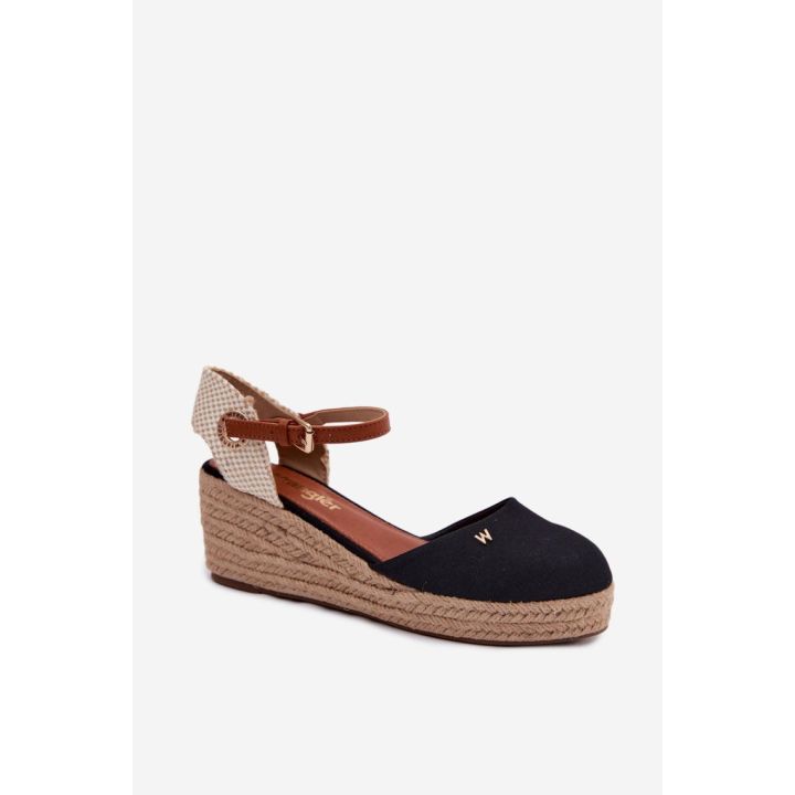 Juodos espadrilės su kulnu Wrangler