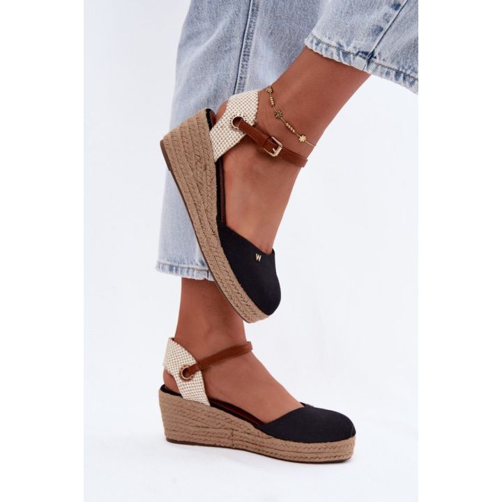 Juodos espadrilės su kulnu Wrangler
