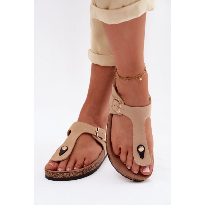 Smėlio spalvos zomšos basutės Step in style