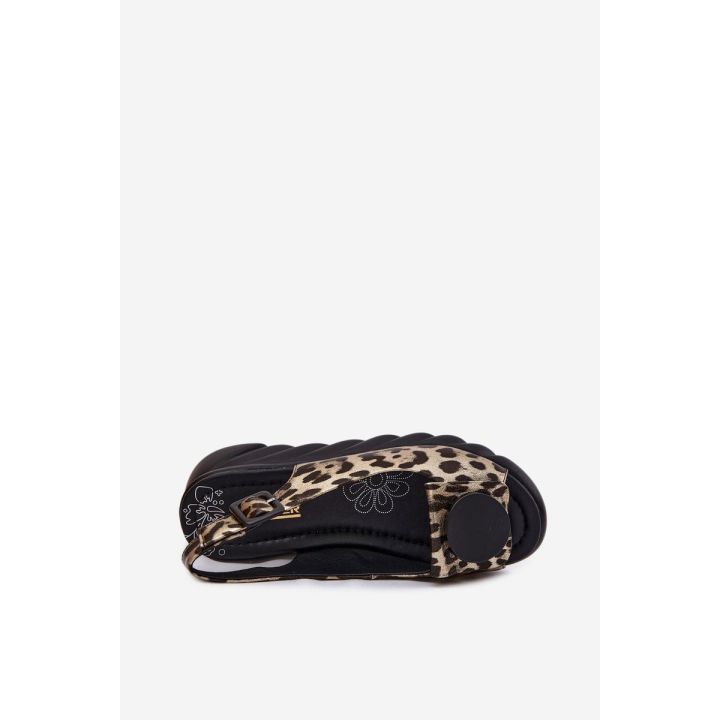Odinės platforminės basutės leopardo raštu