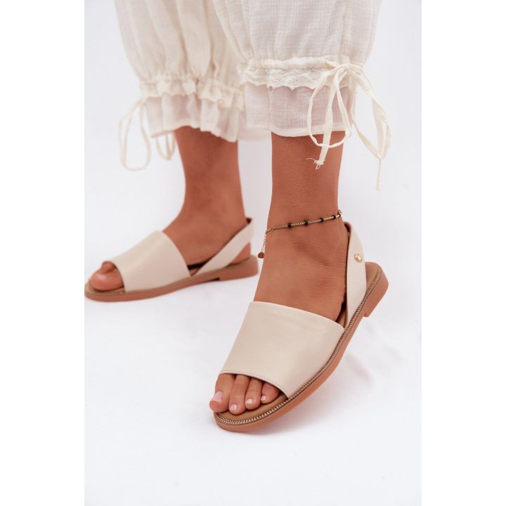Smėlio spalvos basutės su kulnu Step in style