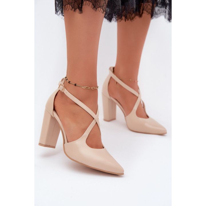 Smėlio spalvos aukštakulniai bateliai Step in style