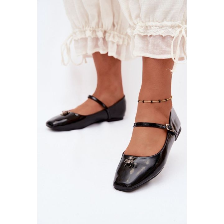 Juodos balerinos su sagtimi Step in style