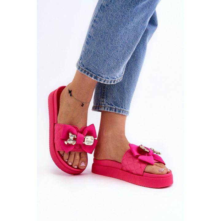 Ryškiai rožinės platforminės basutės Step in style