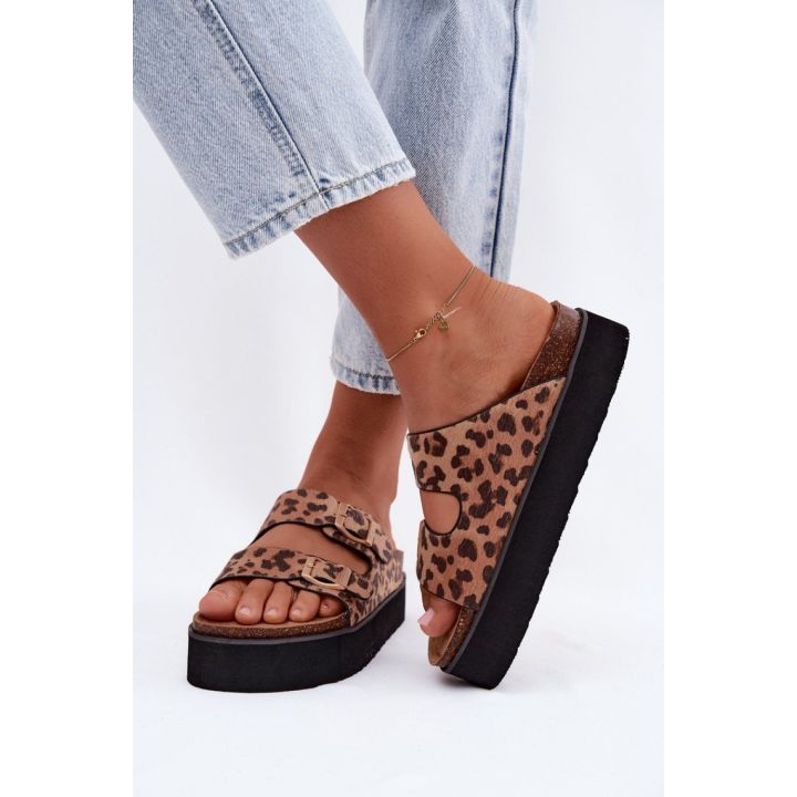 Leopardinio rašto platforminės basutės Step in style