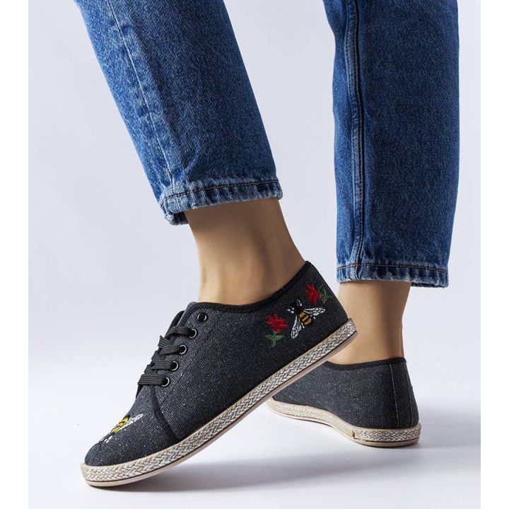 Juodos blizgančios espadrilės GEMRE