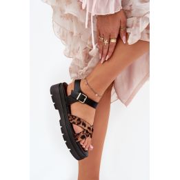 Leopardo rašto basutės su kulnu Step in style