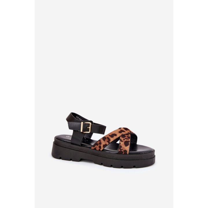 Leopardo rašto basutės su kulnu Step in style