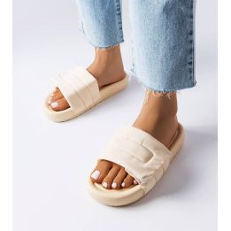 Smėlio spalvos Velcro užsegamos šlepetės Aleron