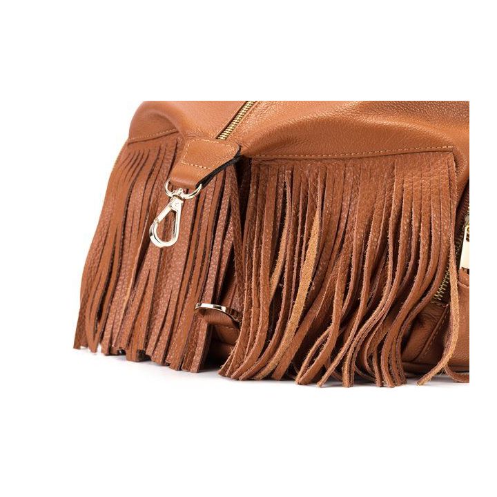 Camel spalvos natūralios odos kuprinė Let`s Go Boho Gregorio