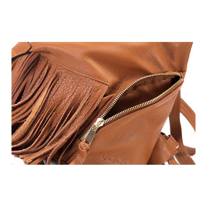 Camel spalvos natūralios odos kuprinė Let`s Go Boho Gregorio