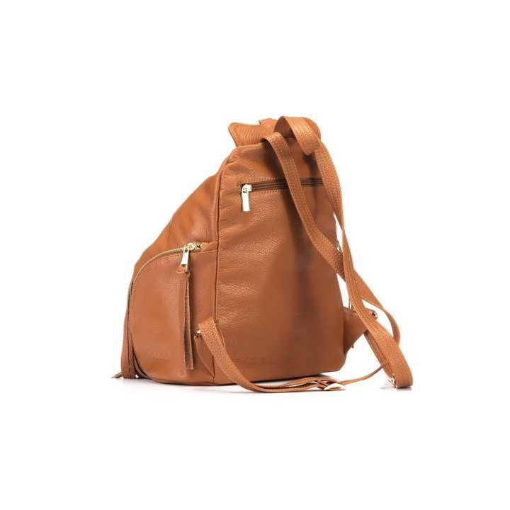 Camel spalvos natūralios odos kuprinė Let`s Go Boho Gregorio