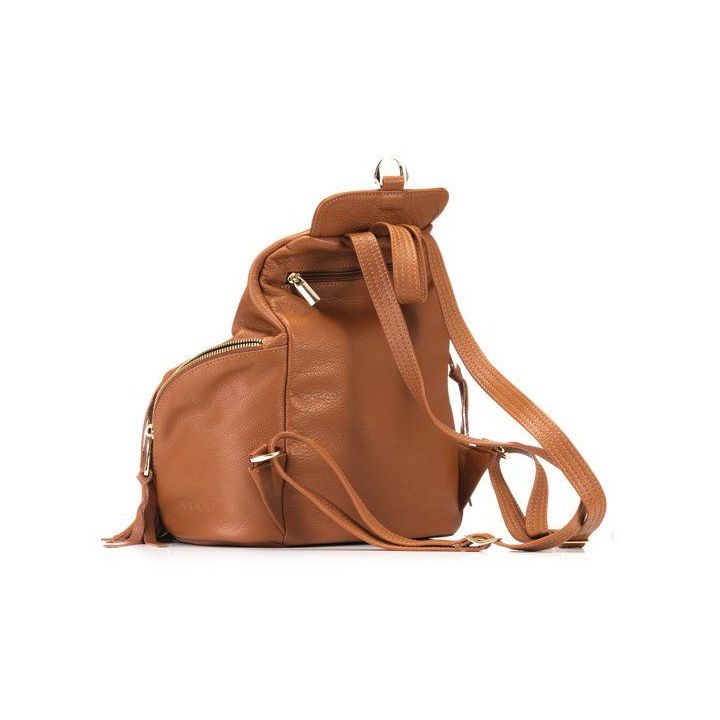 Camel spalvos natūralios odos kuprinė Let`s Go Boho Gregorio