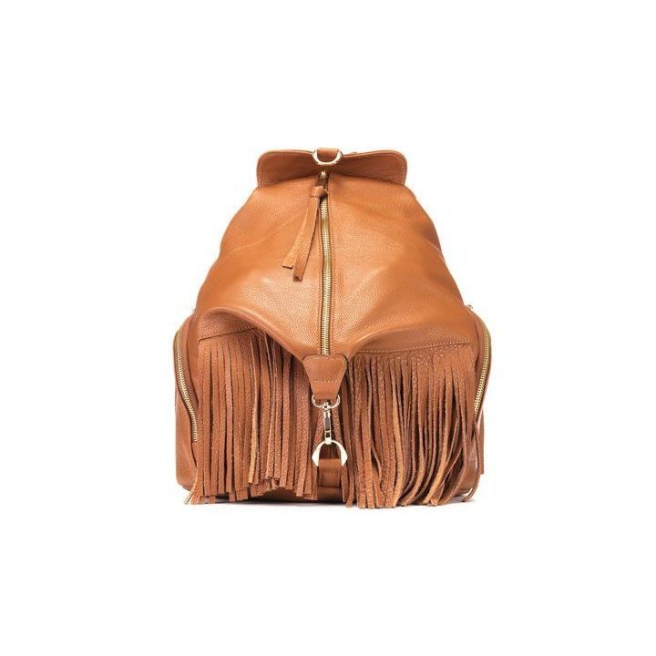 Camel spalvos natūralios odos kuprinė Let`s Go Boho Gregorio