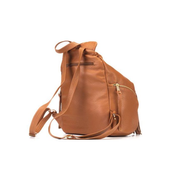 Camel spalvos natūralios odos kuprinė Let`s Go Boho Gregorio