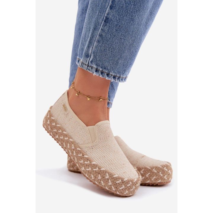 Moteriškos espadrilės su platforma Lee Cooper, smėlio spalvos