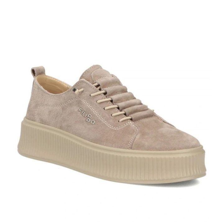 Moteriški smėlio spalvos odiniai sportbačiai Filippo DP8343/26