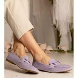 Moteriški violetiniai ažūriniai mokasinai Mensory