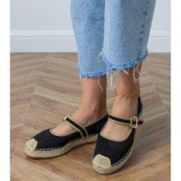 Moteriškos juodos espadrilės su sagtimi Pilata