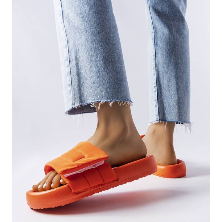 Oranžinės Velcro šlepetės MARKA NIEZDEFINIOWANA