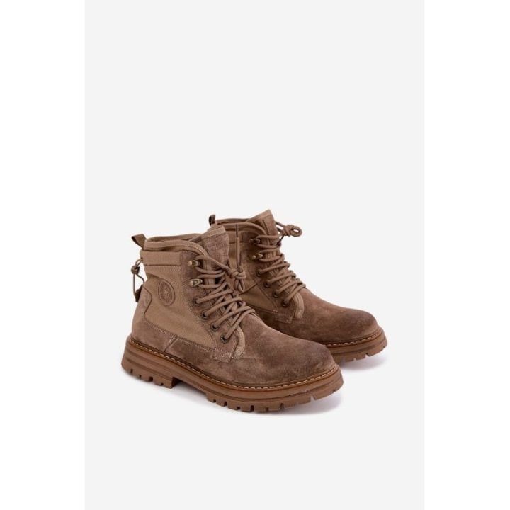 Vyriški odiniai zomšiniai traperiai Big Star, tamsiai smėlio spalvos