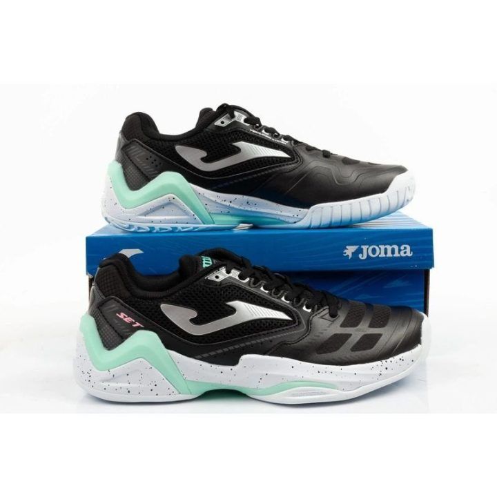 Moteriški teniso bateliai Joma Set 2601, juodi ir mėtų