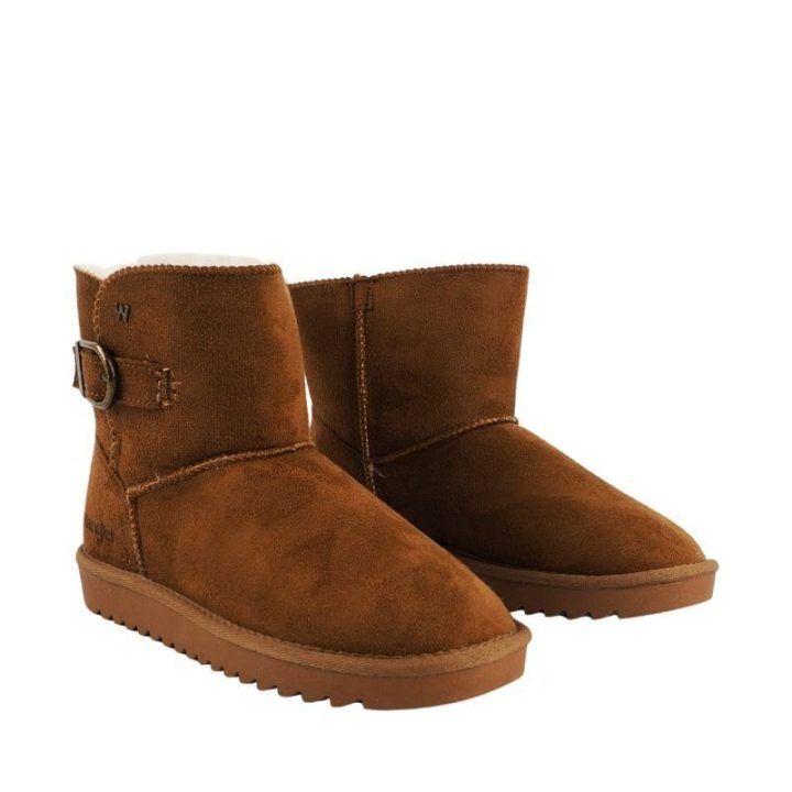 Moteriški auliniai batai Wrangler Elsa Buckle Mid, rudi