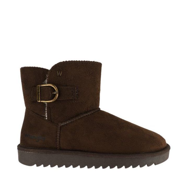 Moteriški auliniai batai Wrangler Elsa Buckle Mid, rudi