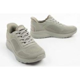 Moteriški įsispiriami bateliai Skechers Bobs Squad Slip-Ins, alyvuogių