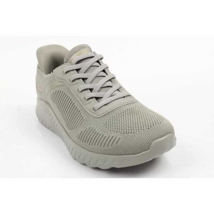 Moteriški įsispiriami bateliai Skechers Bobs Squad Slip-Ins, alyvuogių