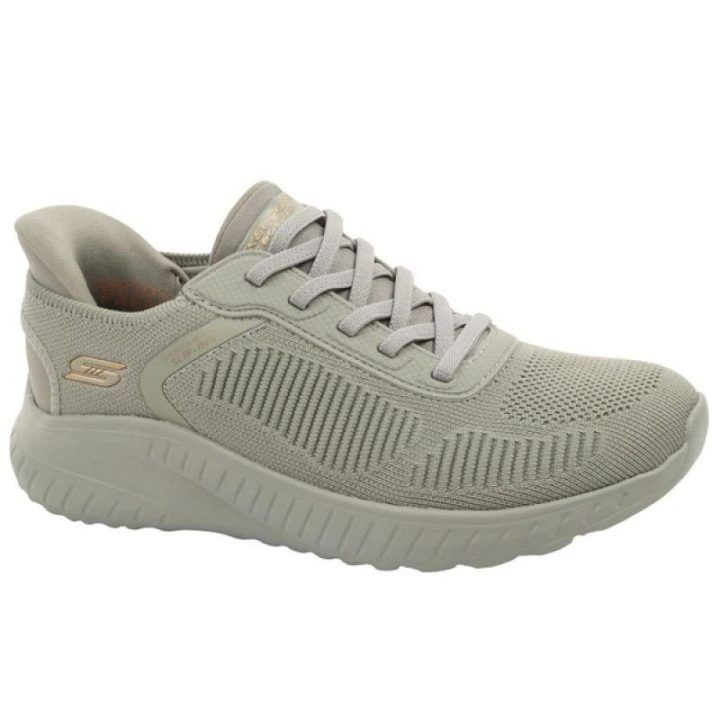 Moteriški įsispiriami bateliai Skechers Bobs Squad Slip-Ins, alyvuogių