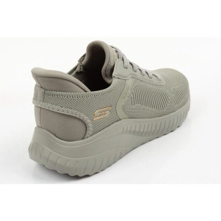 Moteriški įsispiriami bateliai Skechers Bobs Squad Slip-Ins, alyvuogių