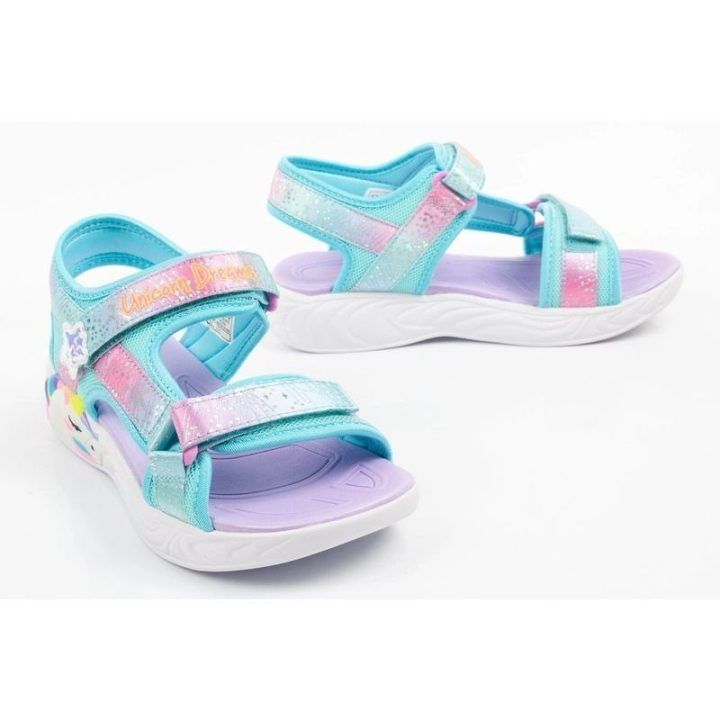Vaikiškos basutės Skechers Unicorn Dreams su LED, rožinės