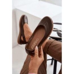 Odinės šokoladinės moteriškos barefoot balerinos Zazoo