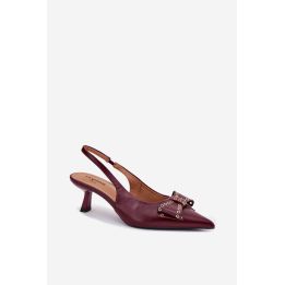 Bordo spalvos aukštakulniai bateliai Step in style