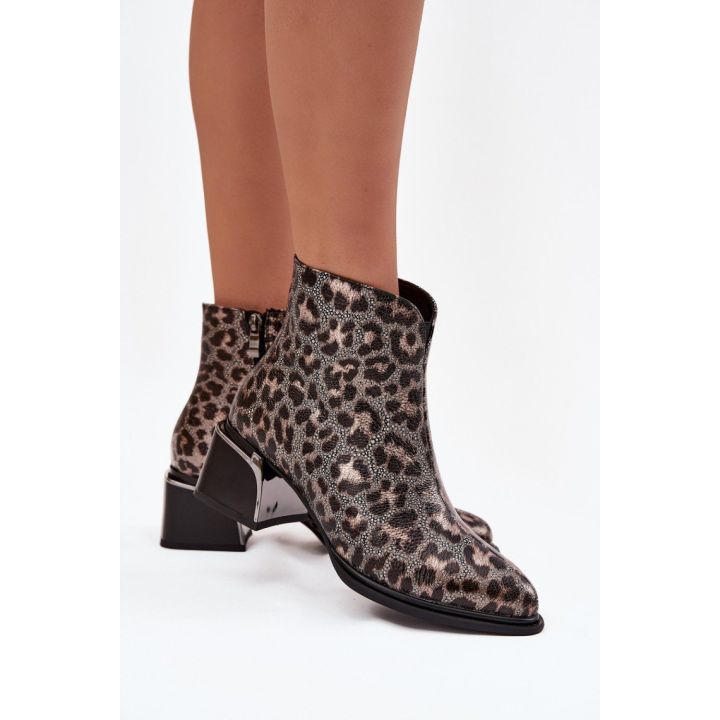 Leopardo rašto aulinukai su kulnu Step in style