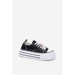 Juodi sportbačiai ant platformos Step in style