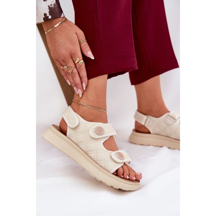 Kreminės platforminės basutės Step in style