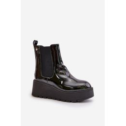 Juodi lakiniai aulinukai su platforma Step in style
