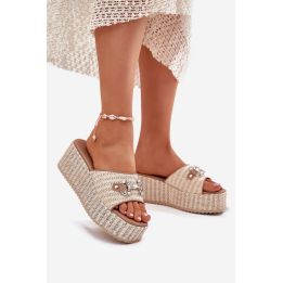 Smėlio spalvos basutės su platforma Step in style