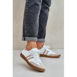 Balti sportiniai bateliai iš natūralios odos Step in style