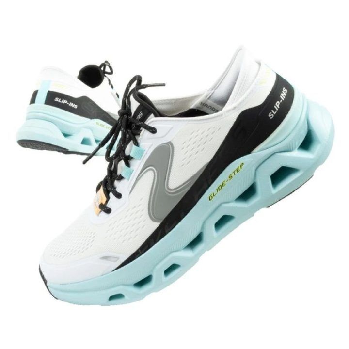 Skechers Glide-Step Altus Slip-Ins batai, balti su mėlynu padu