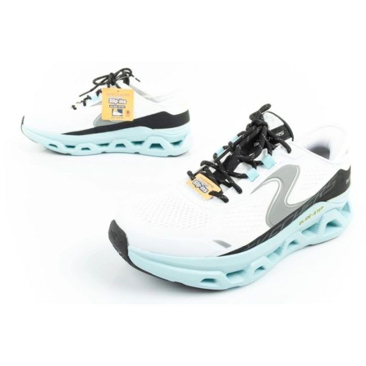 Skechers Glide-Step Altus Slip-Ins batai, balti su mėlynu padu